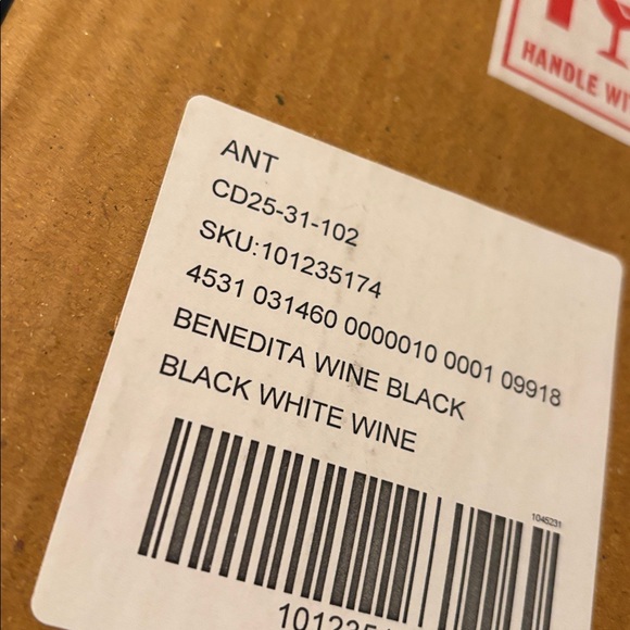 Nwt anthropology Elegant Wine Glass with Black Bow cheers❤️ - Picture 2 of 2